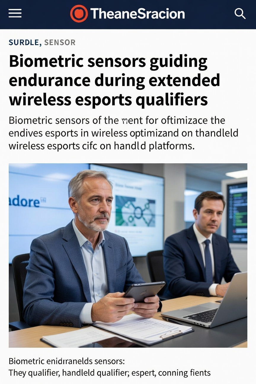 Handheld gaming device displaying biometric sensor data overlays during an esports qualifier session
