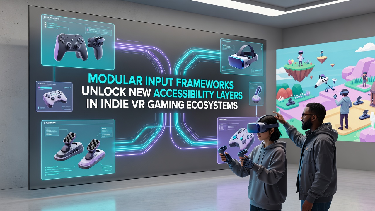 Player using adaptive modular input system during VR gameplay session