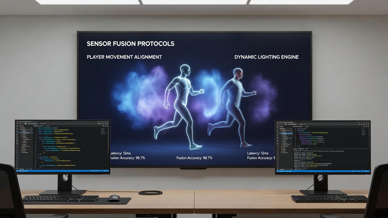 Dynamic lighting adjustments responding to player sensor data in a browser exploration environment