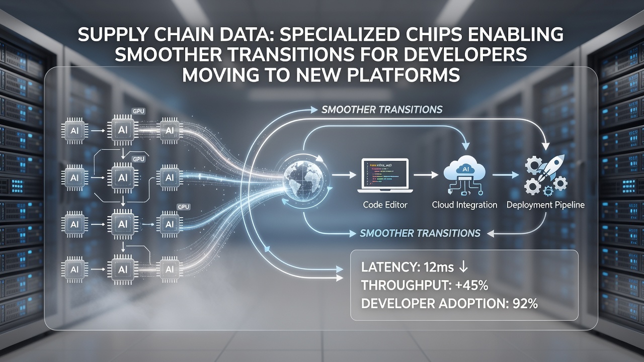 Factory floor image illustrating specialized chip assembly supporting PC and smartphone compatibility